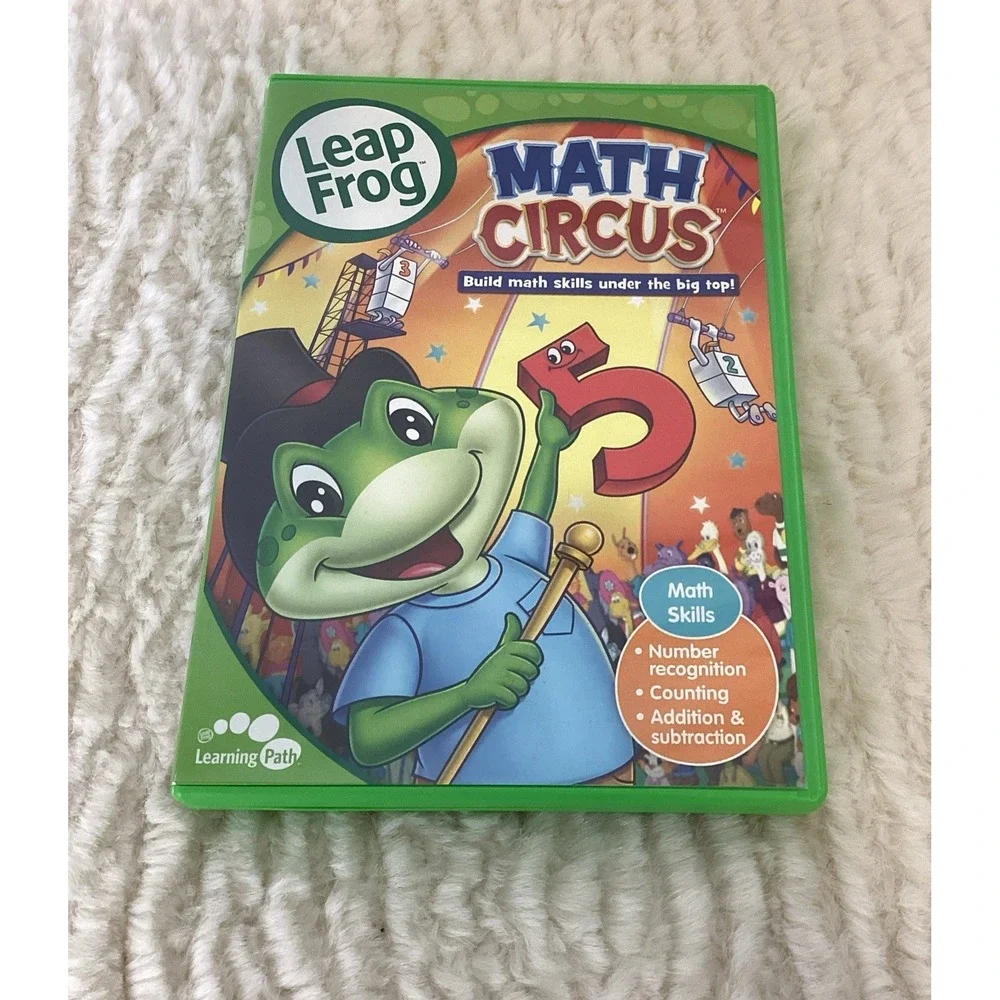 Lot of 8 Leap Frog Tag Junior Reader Books Leap Pad + Math Circus DVD - NO PEN